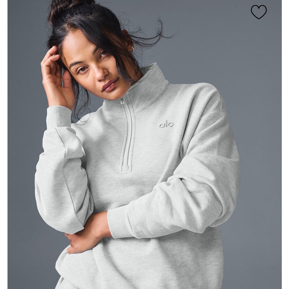 Alo Yoga Accolade 1/4 Zip Pullover - Athletic Heather Grey